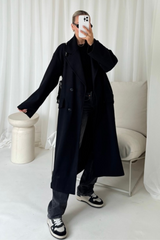 Casey black longline tailored jacket