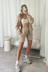 Siobhan stone bomber jacket and shorts loungewear