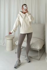 Annie ecru & taupe hoodie and ultimate legging set