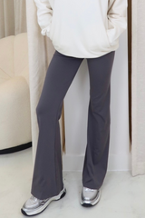 Sophie Grey Stretch Flared Leggings Activewear