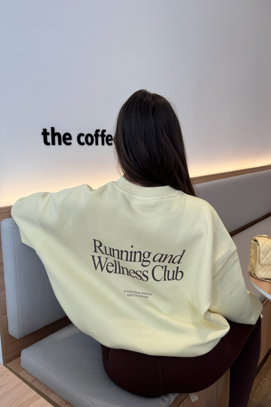 RUNNING & WELLNESS BUTTER YELLOW PRINTED SWEATER