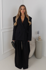 MAVIS BLACK BLAZER AND TROUSER CO ORD TWO PIECE SET