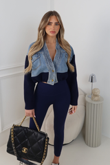 MARNIE NAVY & DENIM DRAWSTRING WAISTBAND JACKET