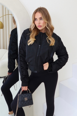 Madison black cropped bomber jacket