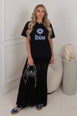 Ibiza black printed heavyweight oversized t-shirt
