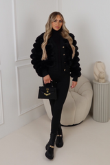 Briana black faux fur jacket