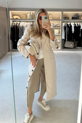 Betty cream long trench coat