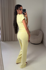 DAPHNE LEMON TOP AND TROUSER CO ORD TWO PIECE SET