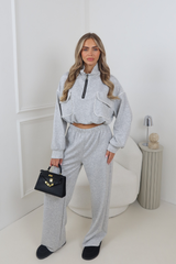 MELODIE GREY PIPING TRACKSUIT