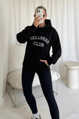 Wellness Club black embroidered hoodie