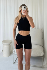 Zena black seamless cycling shorts