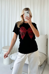 Bow black printed t-shirt