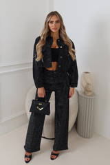 Cassi black diamante jeans