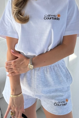 California printed light grey marl short