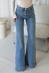 Amie blue denim flared leg jeans - Chloe Lauren Collection