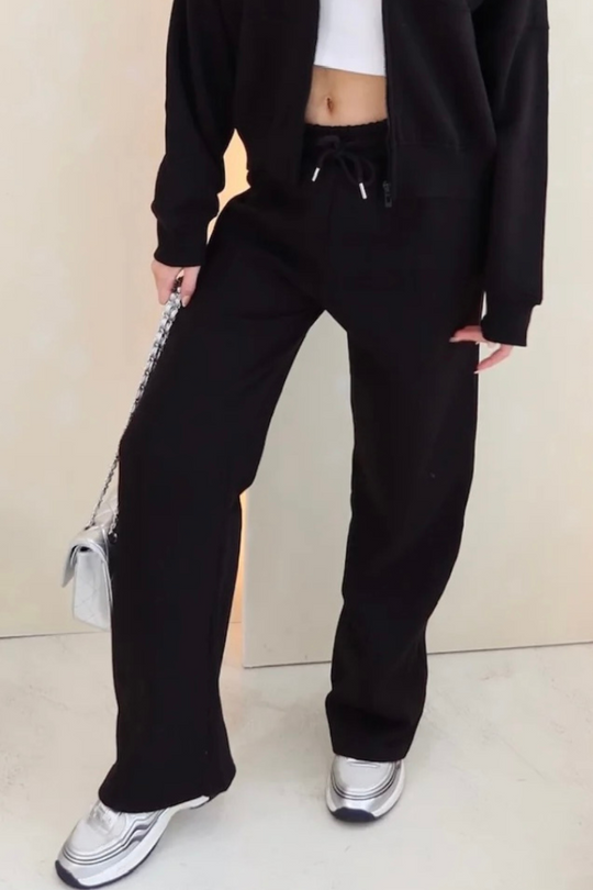 Milly black straight leg jogger