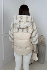 MAGGI CREAM FAUX FUR JACKET