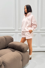 MONACO FRENCH RIVIERA BABY PINK PRINTED 3/4 ZIP