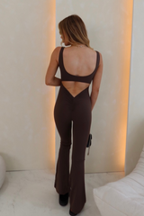 Maeve chocolate ruched bum activewear unitard