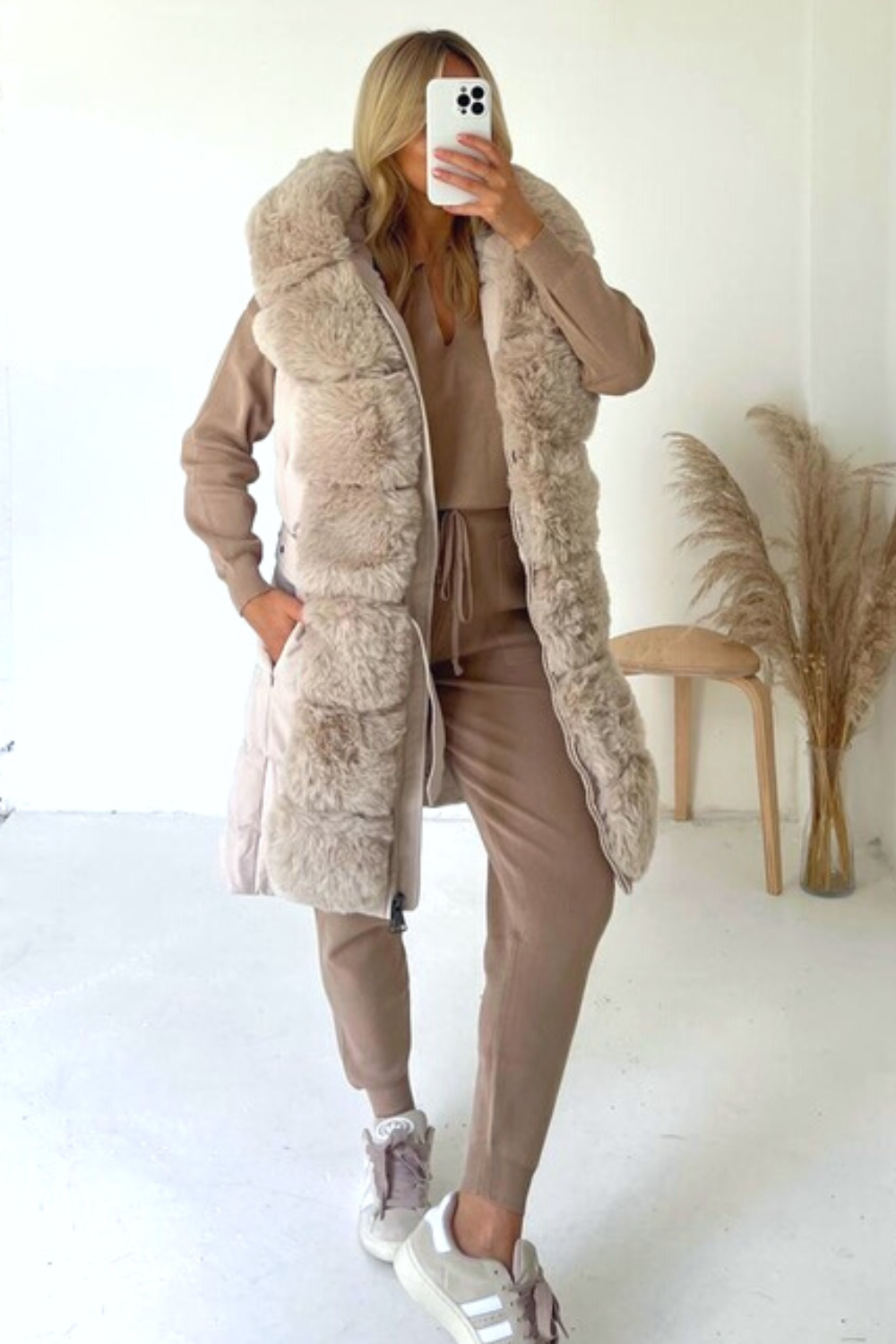 Longline faux hot sale fur gilet