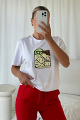 Spicy marg cocktail white printed t-shirt
