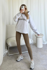 Portofino marl grey embroidered hoodie and legging set