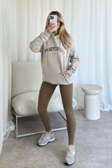 Portofino bone embroidered hoodie and legging set