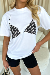 Saint White Bra printed T-shirt