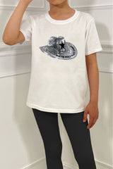 Mini Shimmer eras printed white t-shirt