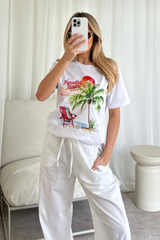 Paradise resort printed white T-shirt
