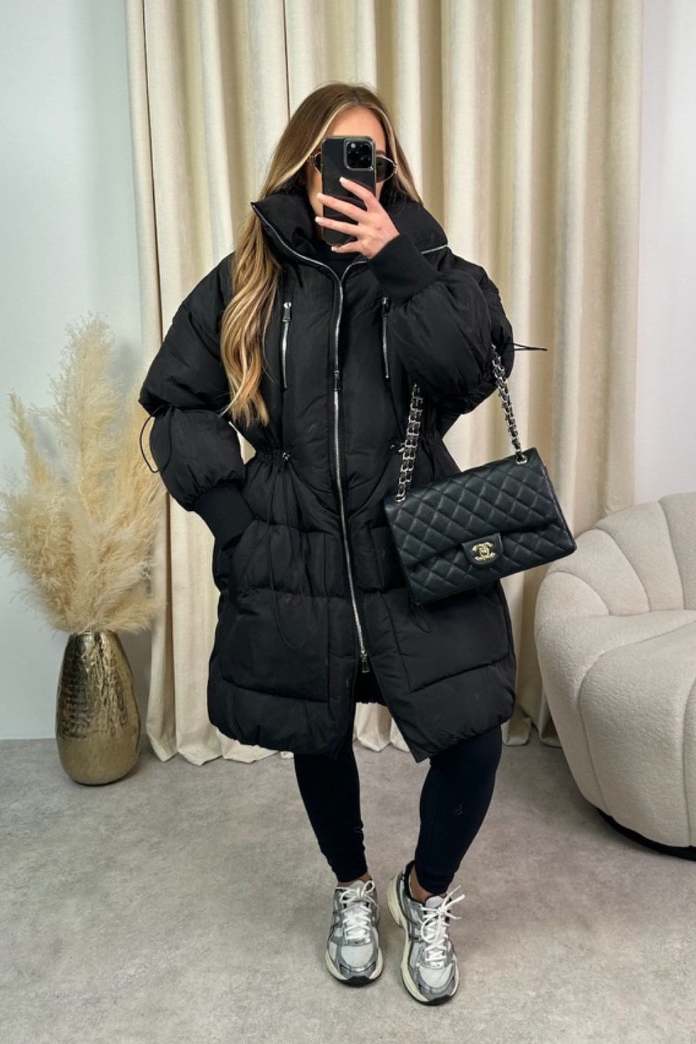 Eliza black long puffer coat – Glamify Famous For Loungewear