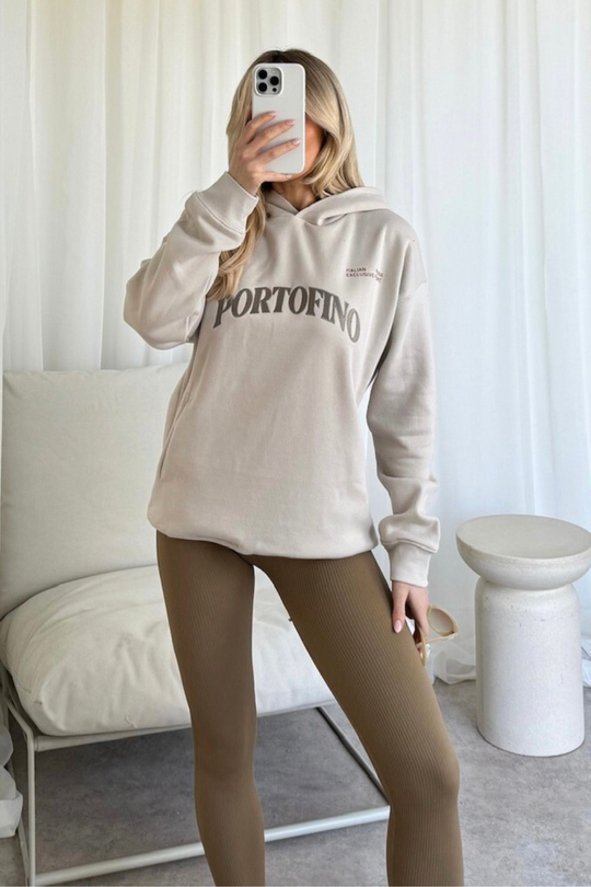 Portofino bone embroidered hoodie and legging set