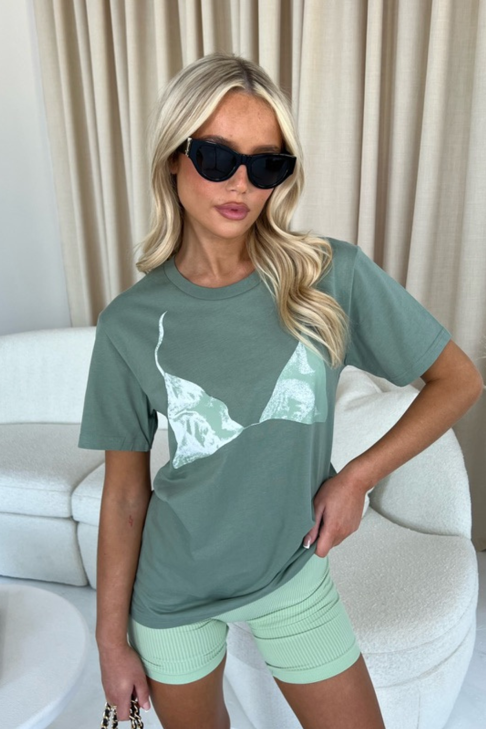 Khaki Bra printed T-shirt – Glamify Famous For Loungewear