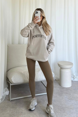 Portofino bone embroidered hoodie and legging set