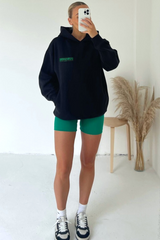 Sunshine state black printed baby blue hoodie and cycling shorts