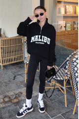 Mini Malibu black printed 3/4 sweater