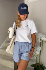 Palm white printed heavyweight T-shirt - Resort Collective