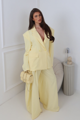 MAVIS LEMON BLAZER AND TROUSER CO ORD TWO PIECE SET