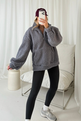 Maisie grey 3/4 zip fleece