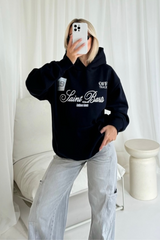 Saint barts navy premium heavyweight hoodie