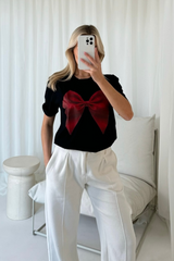 Bow black printed t-shirt