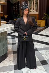MAVIS BLACK BLAZER AND TROUSER CO ORD TWO PIECE SET