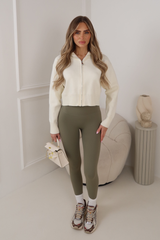 GLAMIFY KHAKI BUTTERY SOFT LEGGINGS