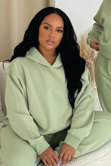 Glamify CURVE premium essential sage relaxed hoodie