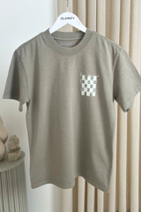 Ciao amigo back print faded khaki boxy t-shirt