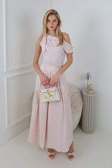 ROBYN PINK ONE SHOULDER BOW TOP