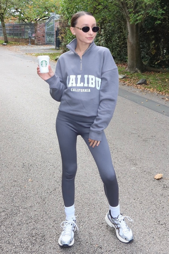 Mini malibu steel grey printed 3/4 sweater