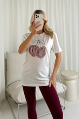 Merry christmas cherry white printed t-shirt