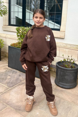 Mini chocolate take your time printed oversized sweater loungewear set