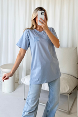 GeGe baby blue embroidered t-shirt